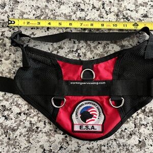 Red and Black ESA Dog Harness